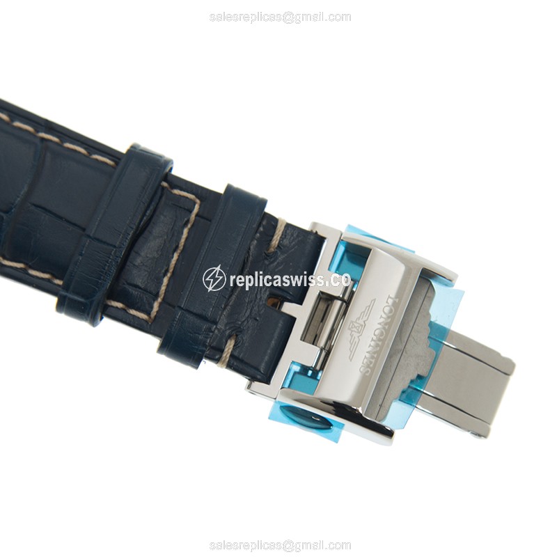 Longines L2.773.4.92.0 Replica - Automatic - Steel Case - Blue Dial - Leather Strap - View 4