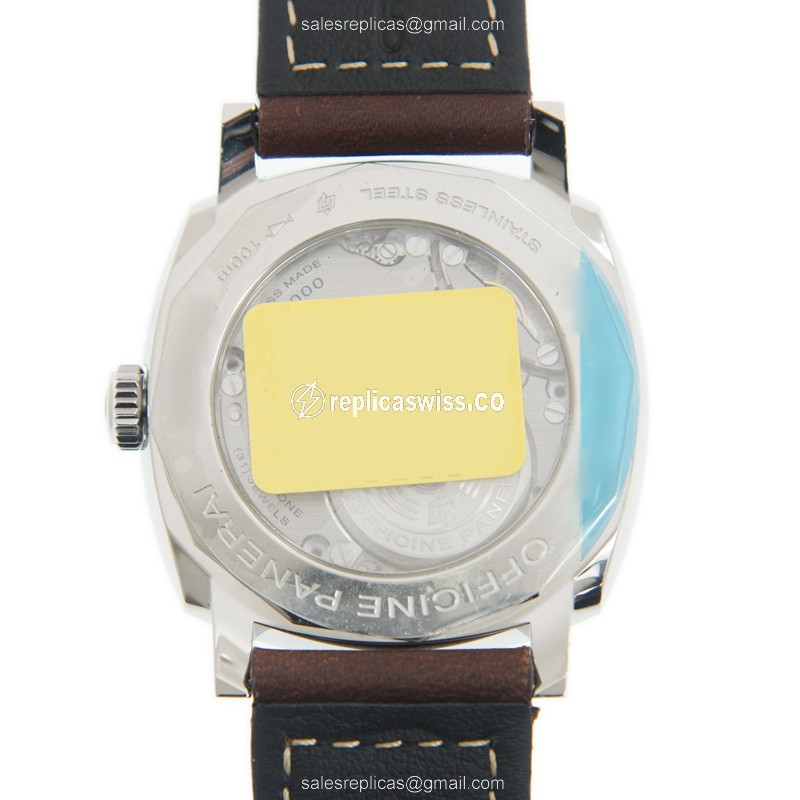 Panerai PAM00995 RADIOMIR - Automatic - Green Dial - Stainless Steel Case - Brown Leather Strap - Buckle Clasp - View 3