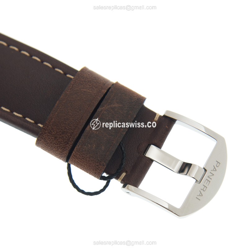 Panerai PAM00995 RADIOMIR - Automatic - Green Dial - Stainless Steel Case - Brown Leather Strap - Buckle Clasp - View 4