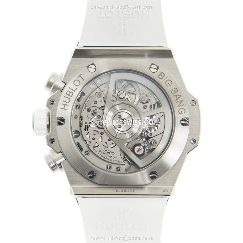 Hublot BIG BANG Replica - Automatic - Titanium Case - Diamond Bezel - Silver Dial - View 3