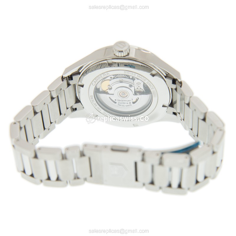 Tag Heuer Carrera Replica - Automatic - Steel - Black Dial - View 4