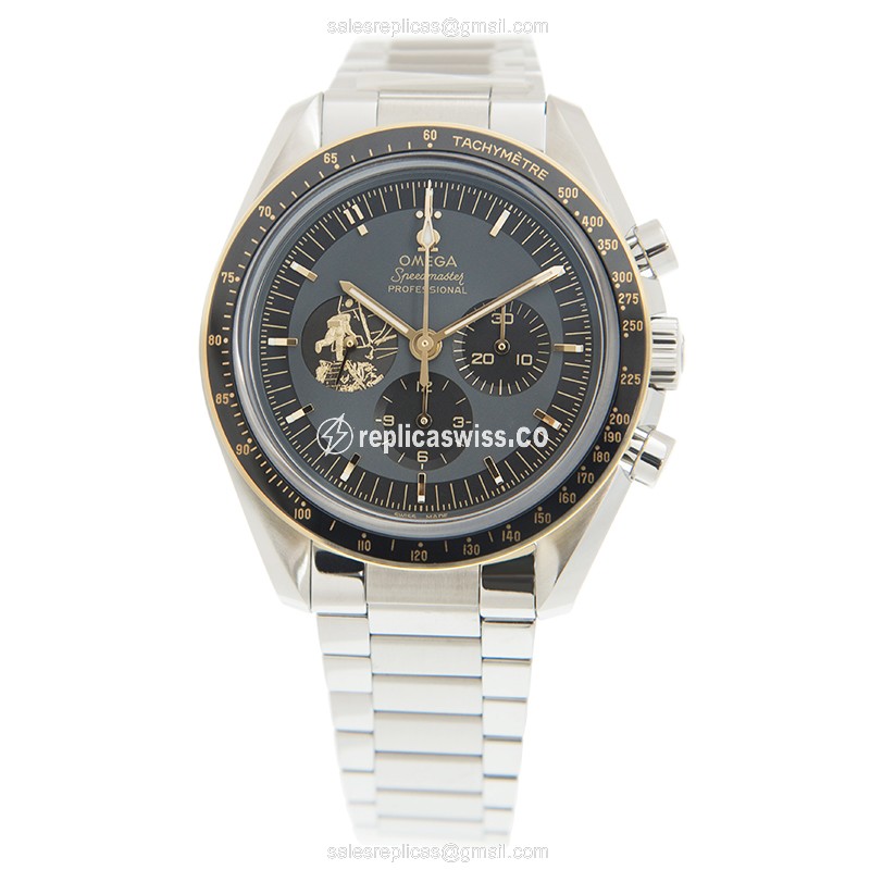 Omega SPEEDMASTER Replica - Automatic - Stainless Steel - Gray Dial - Silver Clasp - 42mm - View 2