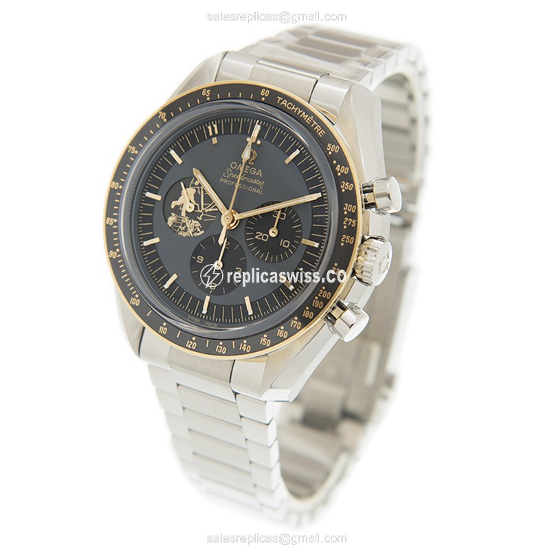 Omega SPEEDMASTER Replica - Automatic - Stainless Steel - Gray Dial - Silver Clasp - 42mm - View 3
