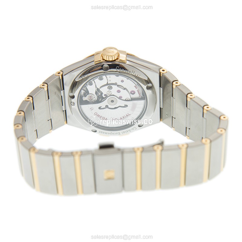 Omega Constellation Replica - Automatic 18kt Gold & Steel - Silver Dial - Gold Strap - View 4