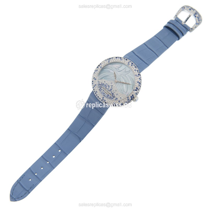 Patek Philippe 4899/901G-001 Replica - Automatic - 18kt White Gold - Blue Dial - Diamond Bezel - View 2