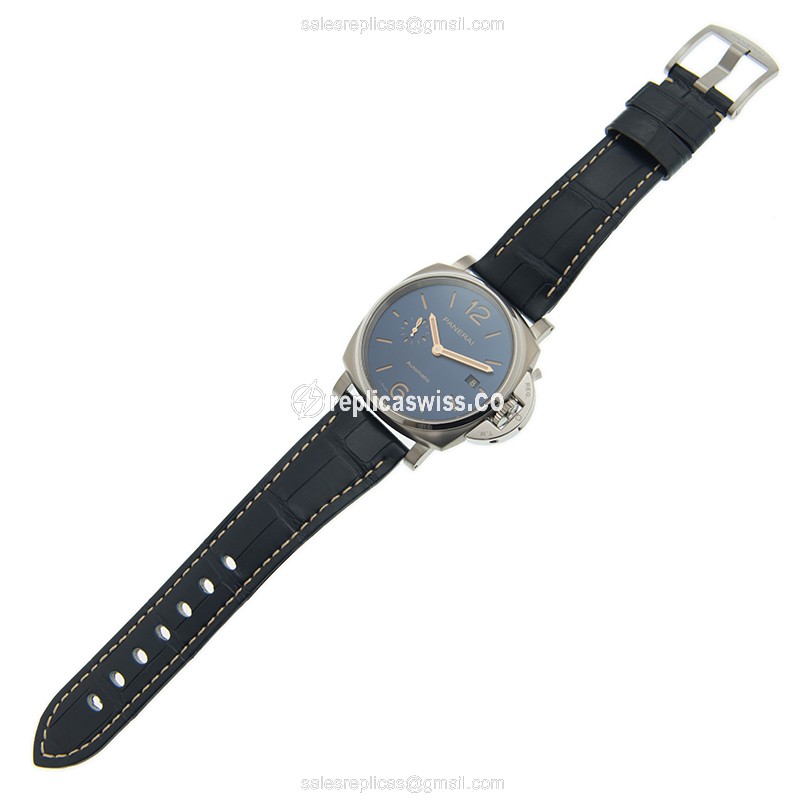 Panerai PAM00927 Replica - Automatic - PVD Titanium - Blue Dial - Blue Alligator Strap - View 2