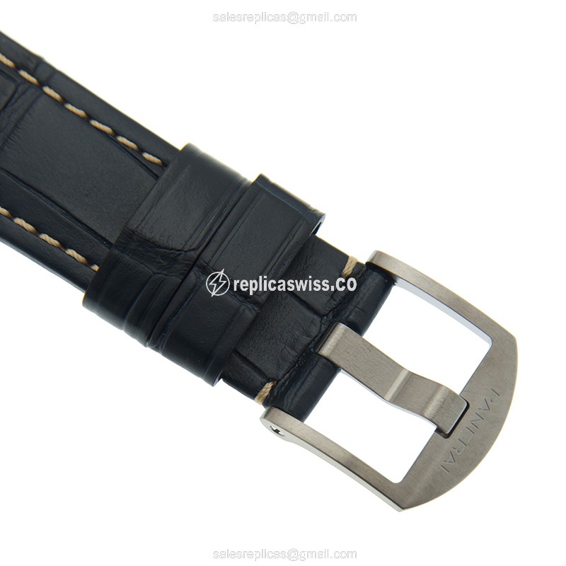 Panerai PAM00927 Replica - Automatic - PVD Titanium - Blue Dial - Blue Alligator Strap - View 4