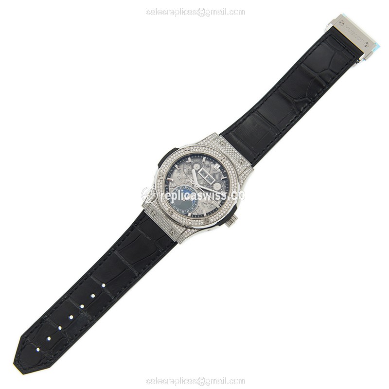 Hublot Classic Fusion Watch - Diamond - Skull - Alligator - View 2