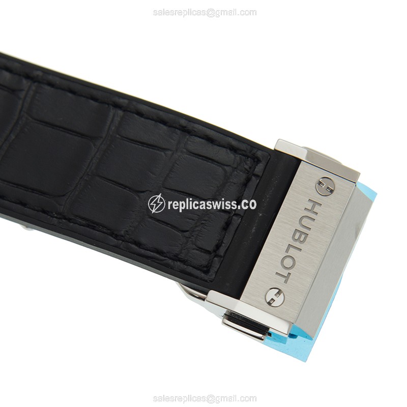 Hublot Classic Fusion Replica - Automatic Titanium Case - Skull Dial - Black Alligator Strap - View 4