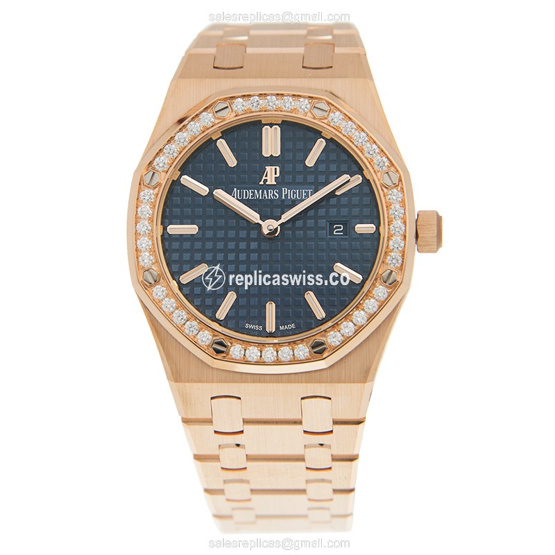 Rolex Replica - AP 67651OR - Quartz - 18kt Rose Gold Case - Diamond Dial - Gold Band - View 2