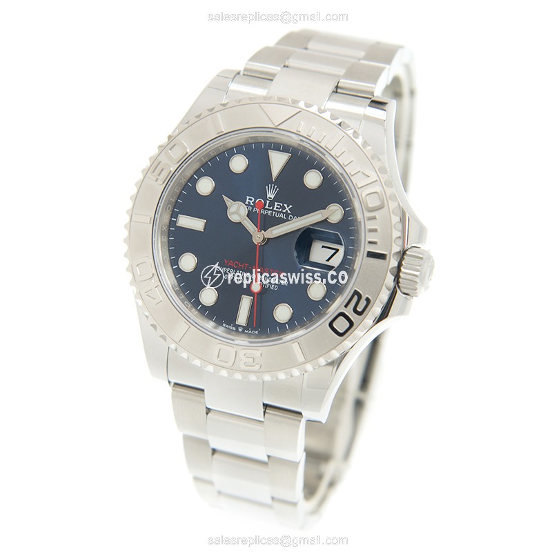 Rolex Yacht Master Replica - 950 Platinum - Blue Dial - Steel Strap - View 3