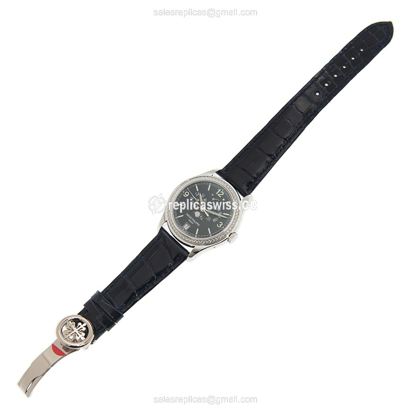 Patek Philippe 5147G-001 Complications - Auto - 18kt White Gold - Blue Dial - Diamond - Blue Alligator Strap - View 2