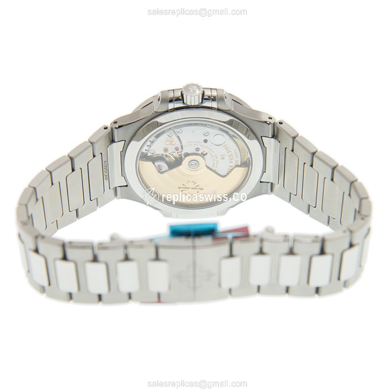 Patek Philippe 7118/1200A-001 Replica - Automatic - Blue Dial - Diamond Case - Silver Steel Strap - View 4