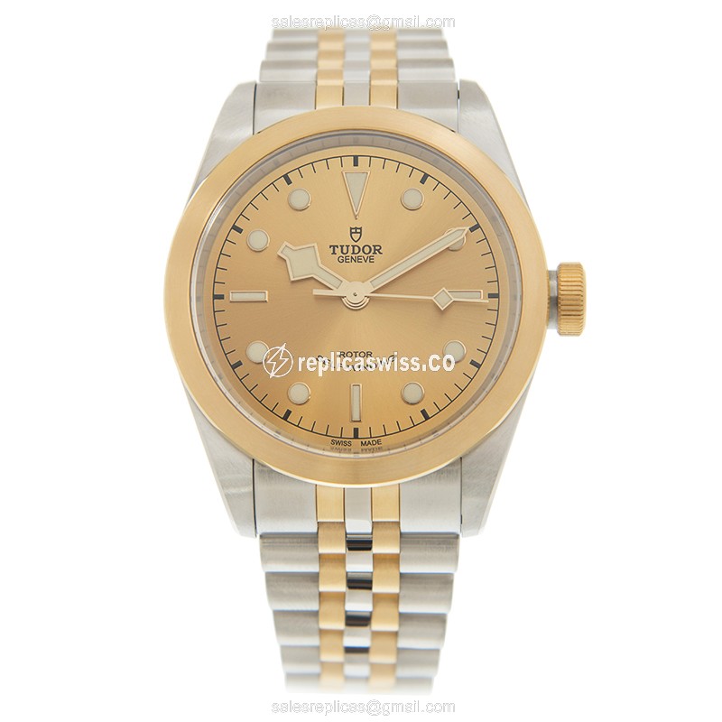 Tudor 79543CH Replica Watch - Auto - Gold/Steel - Gold Dial - View 2
