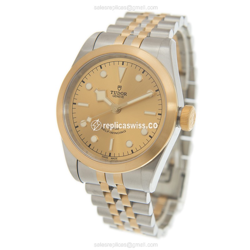 Tudor 79543CH Replica Watch - Auto - Gold/Steel - Gold Dial - View 3