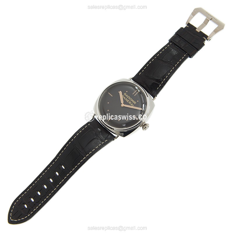 Panerai PAM00373 RADIOMIR - Manual Wind - Platinum Case - Brown Dial - Alligator Strap Buckle - View 2