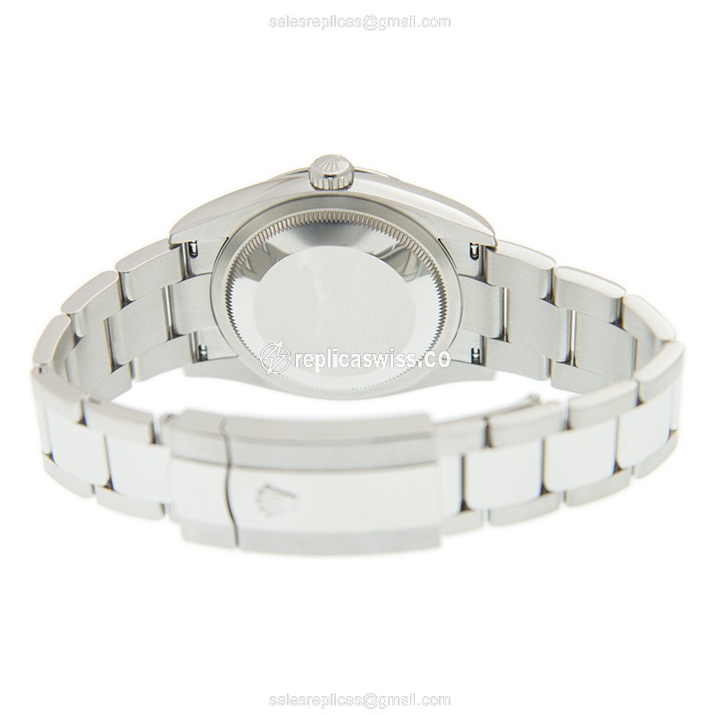Rolex Datejust Replica - Automatic - Steel Case - Black Dial on Silver Strap - View 4