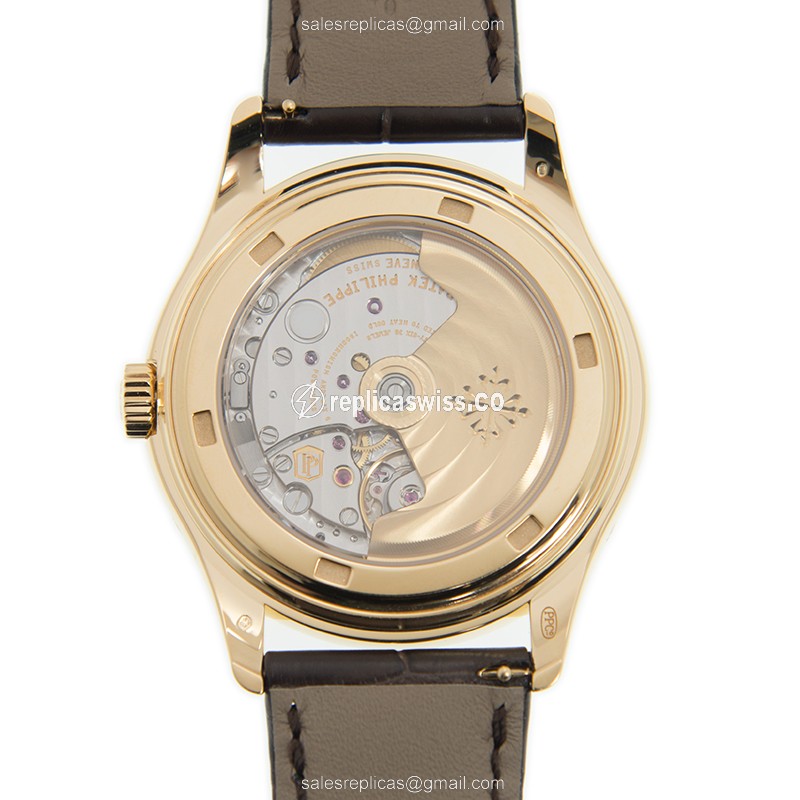 Patek Philippe 5146J-010 Replica - Automatic - 18kt Gold - Dark Grey - Black Alligator Strap - View 3