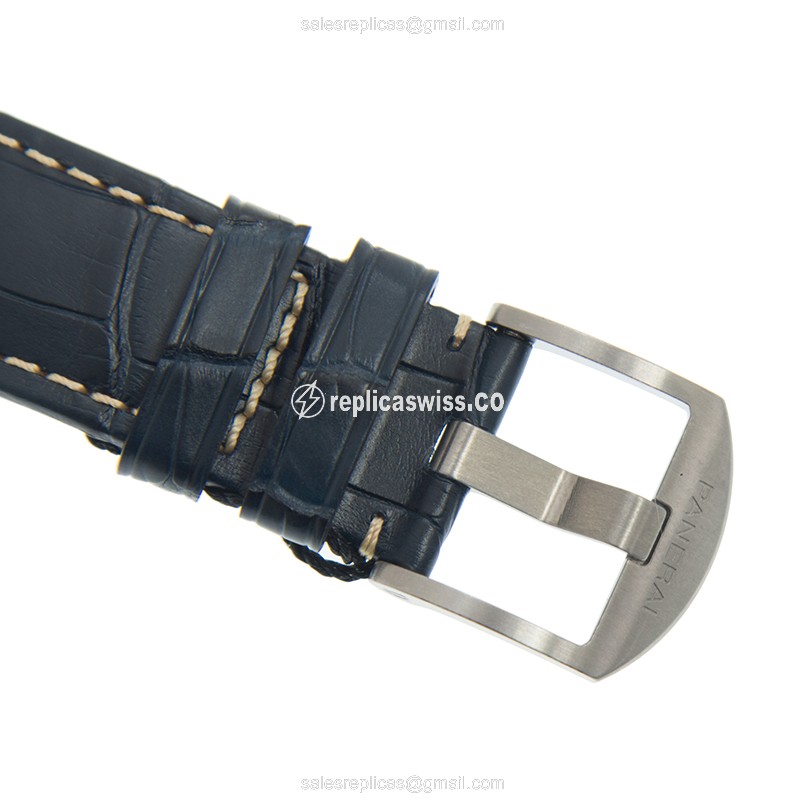 Panerai PAM00926 LUMINOR DUE Replica - Automatic - Blue PVD Titanium - Leather Blue Strap - View 4