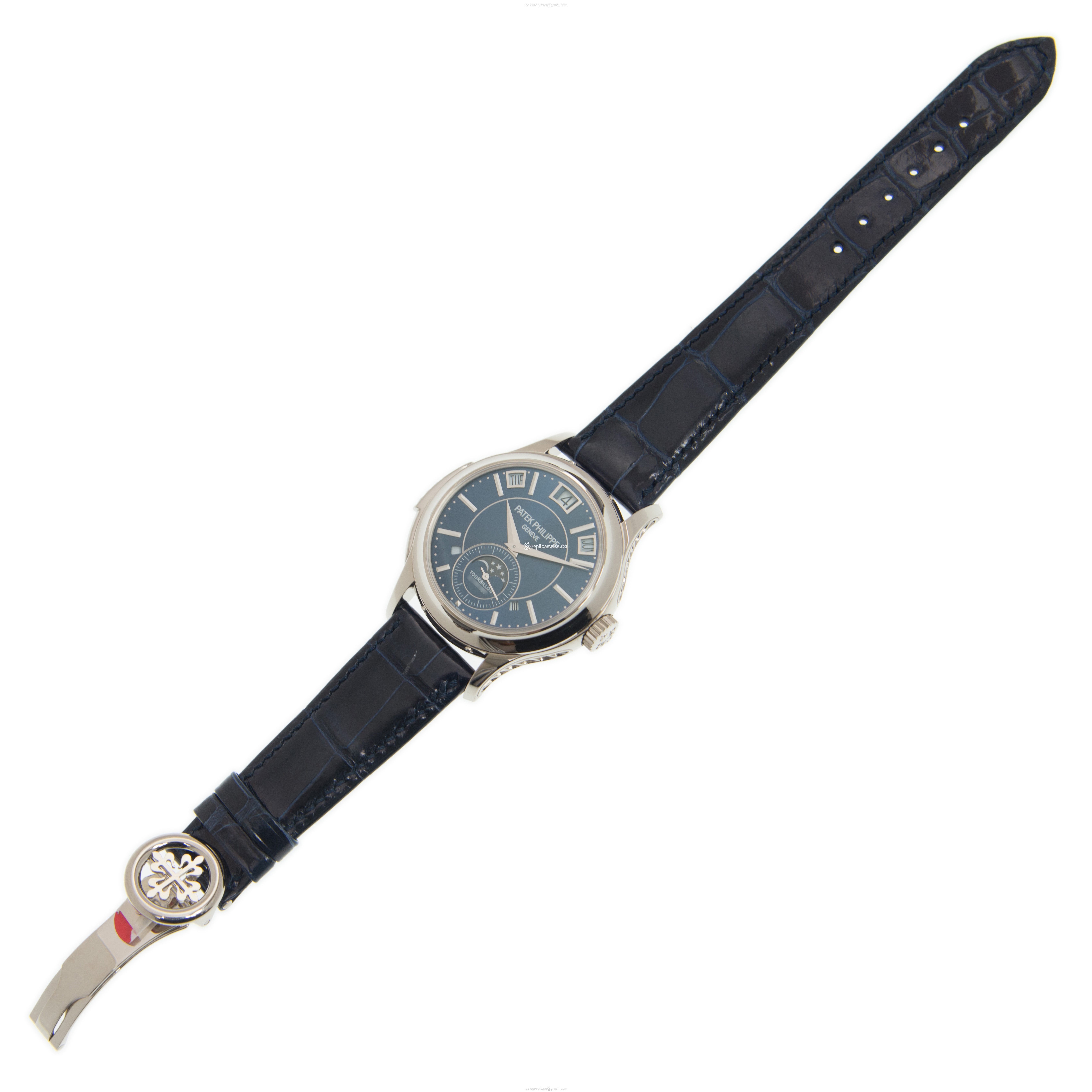 Patek Philippe 5207G-001 Manual Wind - 18kt Gold - Blue Dial - Black Alligator Strap - View 2