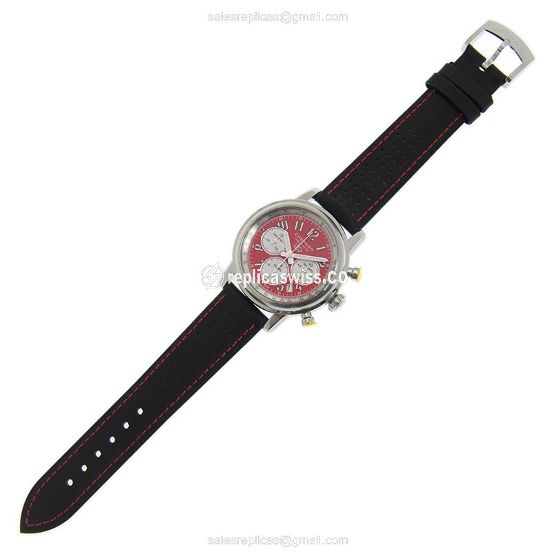 Chopard Replica MILLE MIGLIA GT - Automatic - Red Dial - Steel Case - Black Leather Strap - View 2