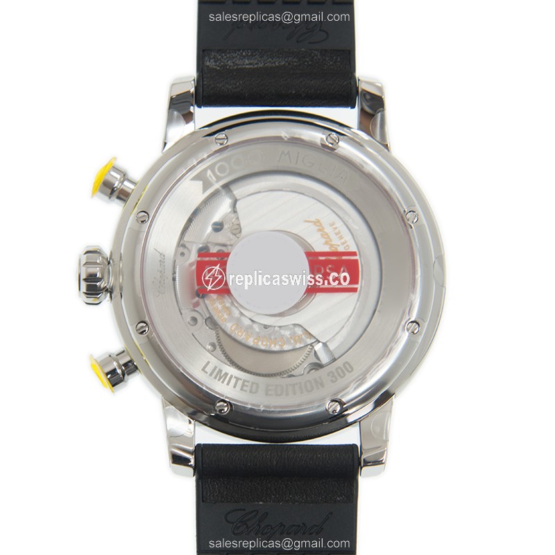 Chopard Replica MILLE MIGLIA GT - Automatic - Red Dial - Steel Case - Black Leather Strap - View 3