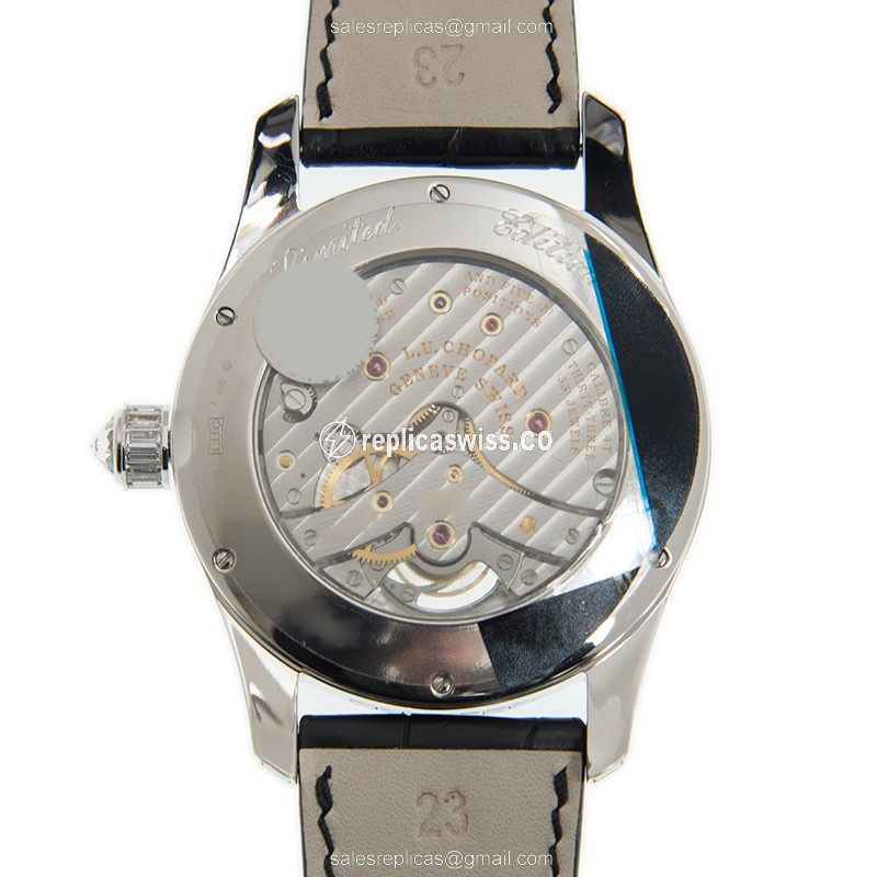 Chopard L.U.C 171921-1001 Manual Wind - 18kt White Gold - Diamond Dial - Silver - Buckle Clasp - Black Alligator Strap - View 3