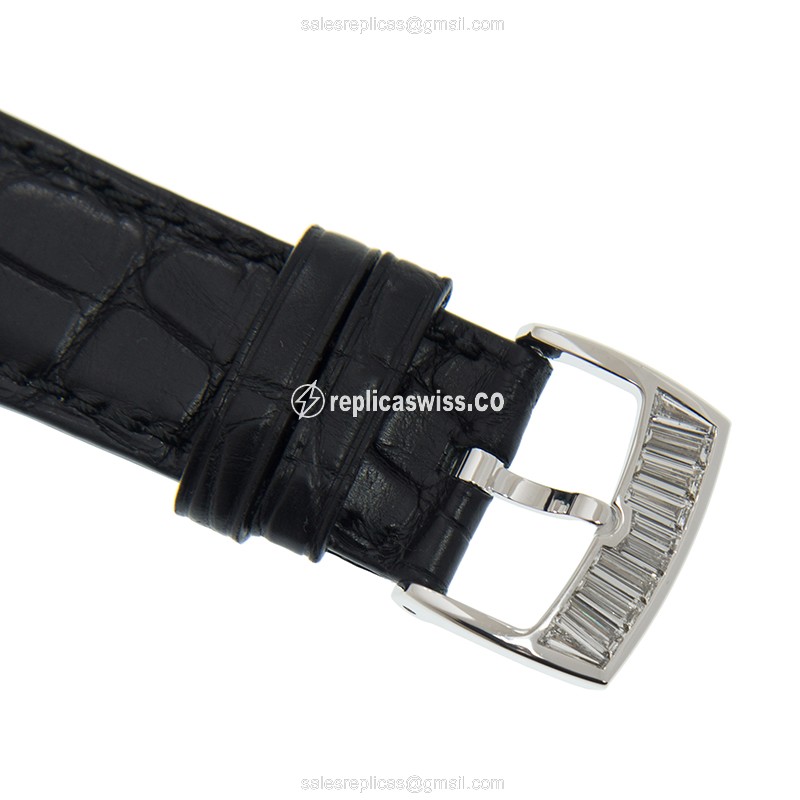 Chopard L.U.C 171921-1001 Manual Wind - 18kt White Gold - Diamond Dial - Silver - Buckle Clasp - Black Alligator Strap - View 4