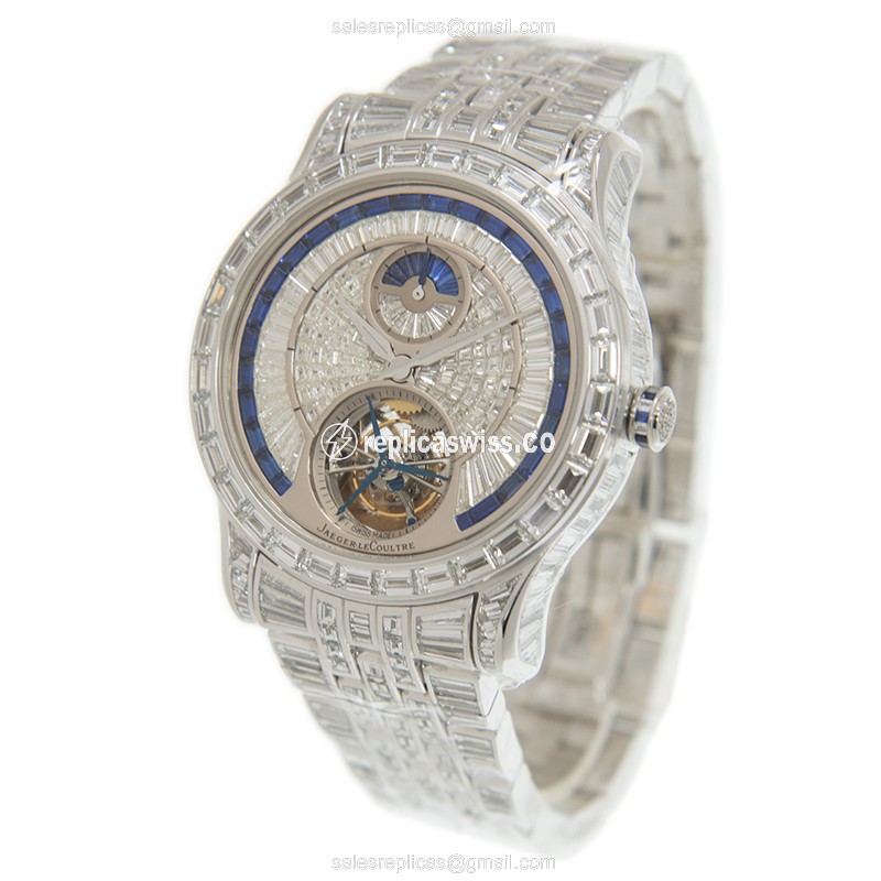 Jaeger-Lecoultre Q1663314 Replica - Ultra Thin - Automatic - 18kt White Gold - Diamond Dial - Silver Strap - View 3