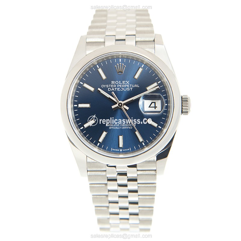 Rolex Datejust Replica - Automatic - Steel Case - Blue Dial, Silver Clasp - View 2