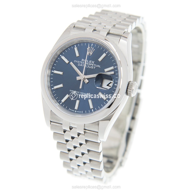 Rolex Datejust Replica - Automatic - Steel Case - Blue Dial, Silver Clasp - View 3