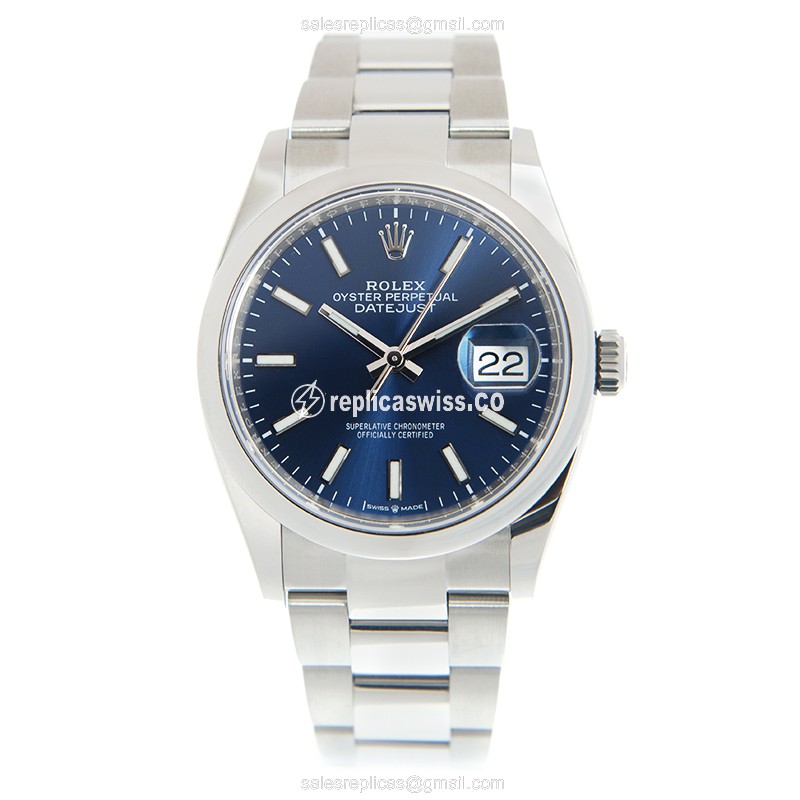 Rolex DATEJUST Replica - Automatic | Steel Case | Blue Dial | Silver Clasp - View 2