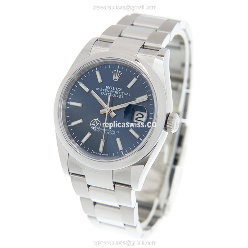 Rolex DATEJUST Replica - Automatic | Steel Case | Blue Dial | Silver Clasp - View 3
