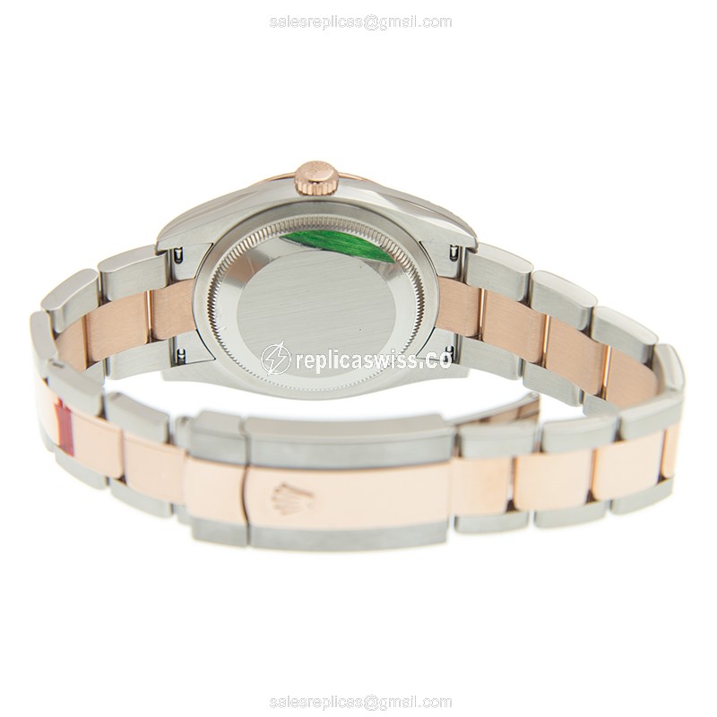 Rolex Datejust Replica - Automatic - 18kt Rose Gold & Steel - Gray Dial - Gold Clasp - View 4