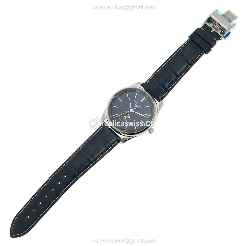 Rolex L2.919.4.92.0 Replica - Automatic | Stainless Steel Case | Blue Dial, Alligator Strap - View 2
