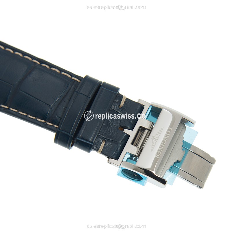 Rolex L2.919.4.92.0 Replica - Automatic | Stainless Steel Case | Blue Dial, Alligator Strap - View 3