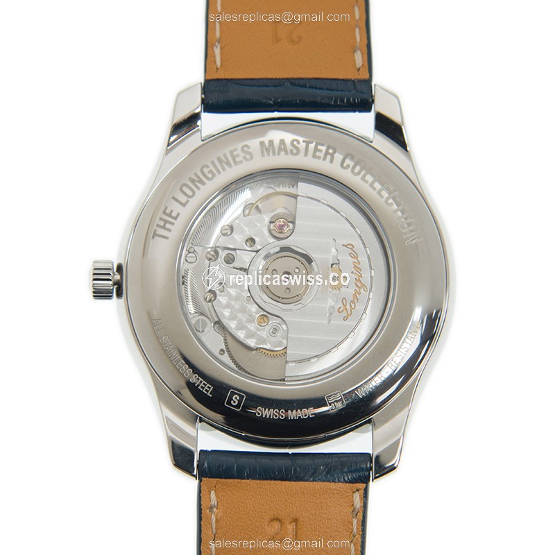 Rolex L2.919.4.92.0 Replica - Automatic | Stainless Steel Case | Blue Dial, Alligator Strap - View 4