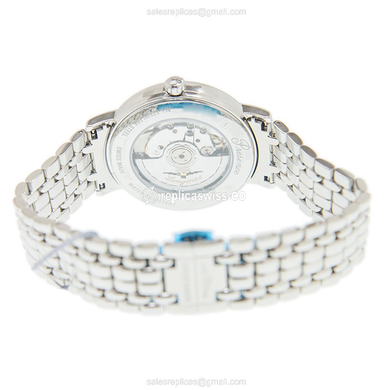 Longines Presence Replica - Automatic - Stainless Steel - White Dial - Silver Clasp - View 4