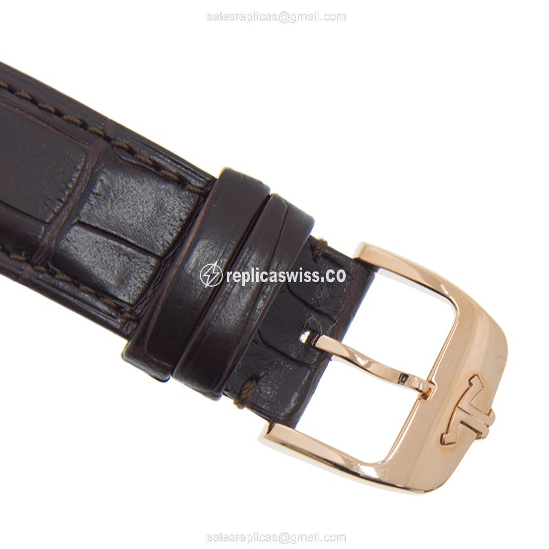 Jaeger-Lecoultre Q1212510 Replica - Ultra Thin - Automatic - 18kt Rose Gold - White Dial - Brown Alligator Strap - View 4
