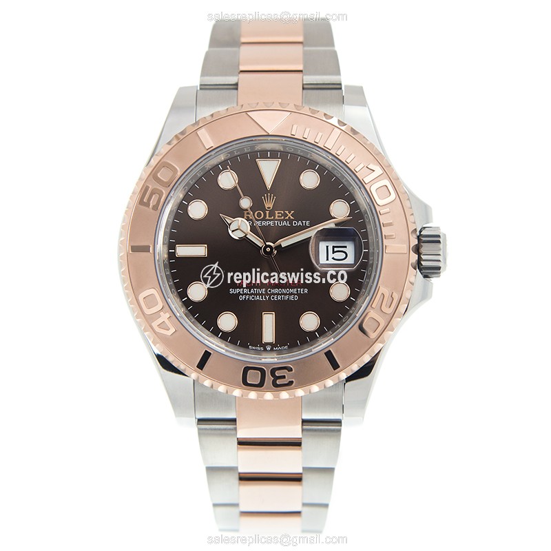 Rolex Yacht Master Replica - Automatic - Rose Gold & Steel - Brown Dial - View 2