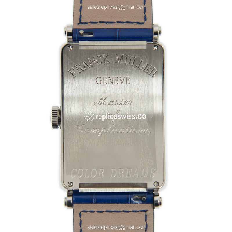 Franck Muller 1200 CH COL DRM AC - BL Ladies - Quartz | Steel Case | Blue Dial | Leather Strap - View 3