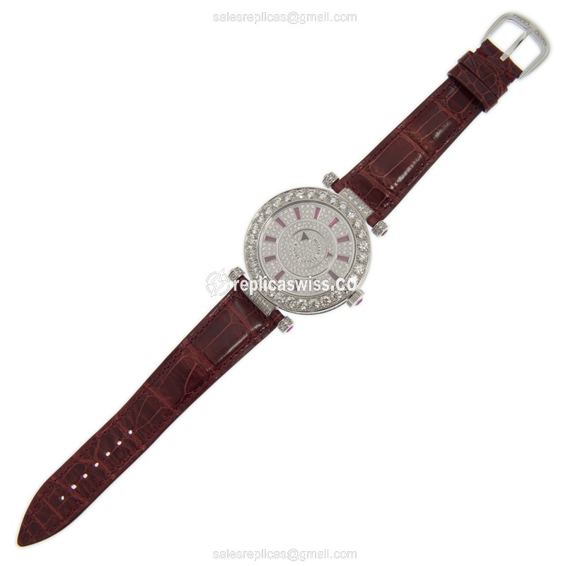 Franck Muller DM 42 D 1R CD OG Replica - Automatic - 18kt White Gold - Diamond Case - Silver Dial - View 2