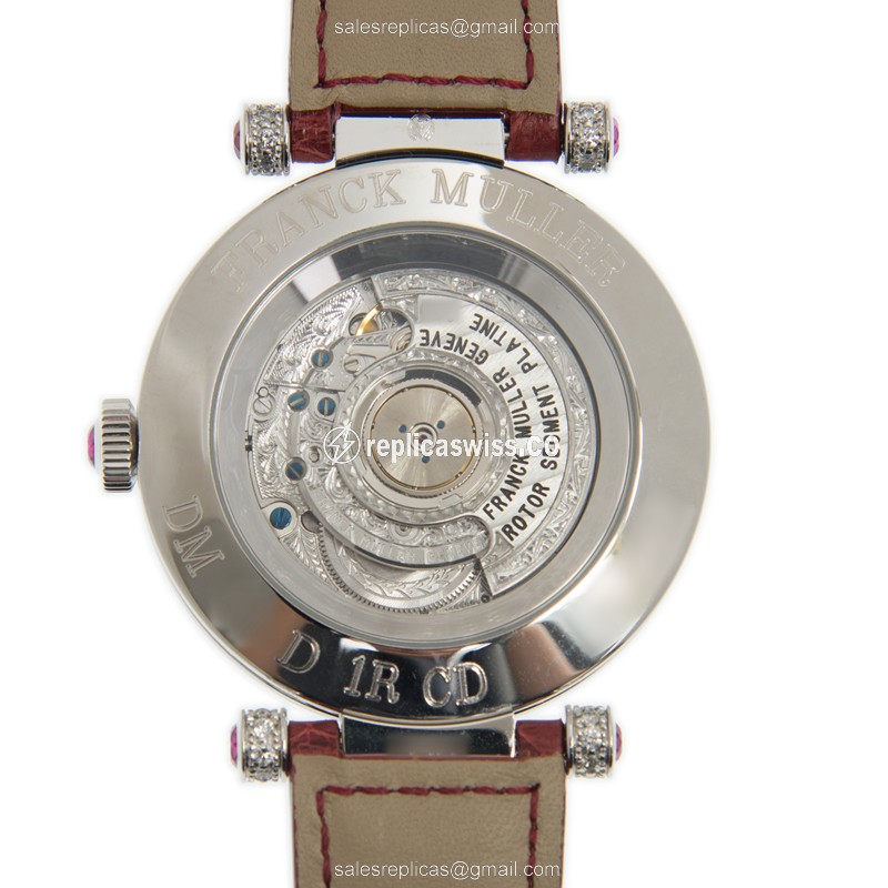 Franck Muller DM 42 D 1R CD OG Replica - Automatic - 18kt White Gold - Diamond Case - Silver Dial - View 3
