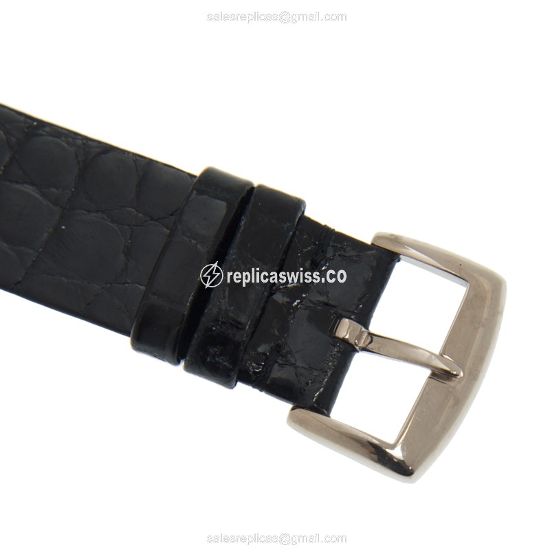 Franck Muller 3002 L QZ R GALET Quartz - 18kt White Gold - Silver Dial - Leather Black Strap - Buckle Clasp - View 4