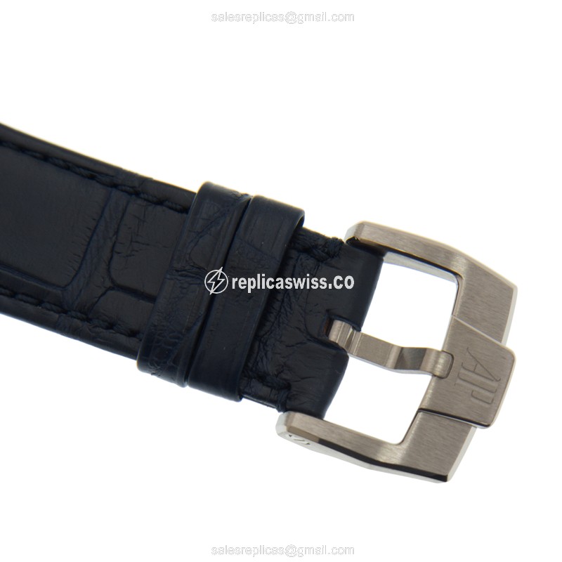 Audemars Piguet 15210BC.OO.A321CR.01 - Automatic 18kt Gold - Blue Dial - Blue Leather Strap - View 4