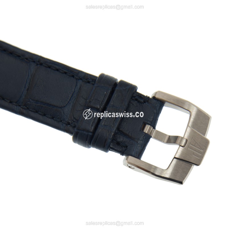 Audemars Piguet 11.59 Replica - Automatic - 18kt White Gold - Blue Dial & Leather Strap - View 4