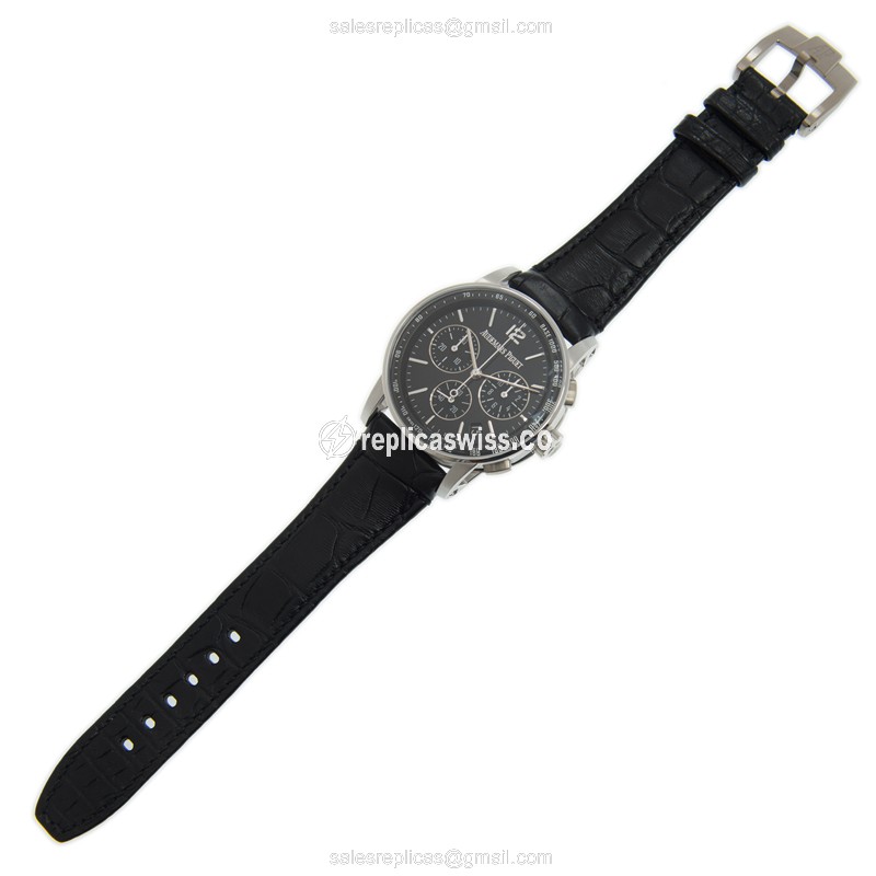 Audemars Piguet 26393BC.OO.A002CR.01 Replica - Automatic 18kt Gold - Black Dial - Leather Strap - Buckle Clasp - View 2