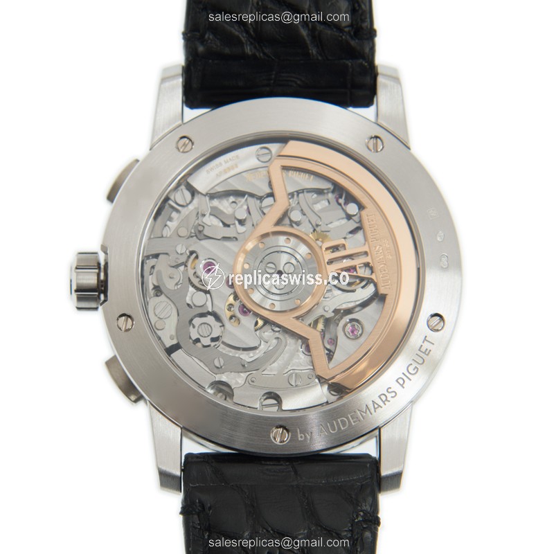 Audemars Piguet 26393BC.OO.A002CR.01 Replica - Automatic 18kt Gold - Black Dial - Leather Strap - Buckle Clasp - View 3