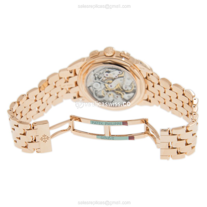 Patek Philippe 5270/1R-001 Grand Complications - Manual - 18kt Rose Gold - Black Dial - Gold Clasp - View 4