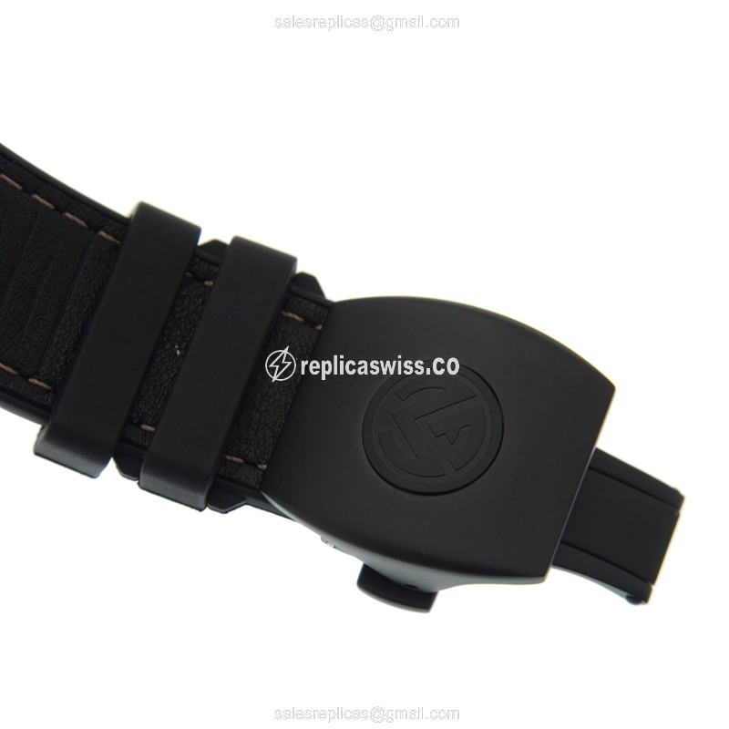 Franck Muller V45 SC DT LCK Vanguard - Auto - Black Dial - Leather Strap - Clasp - View 4